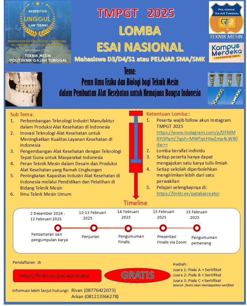 Poster Lomba Esai Nasional Poltek GT